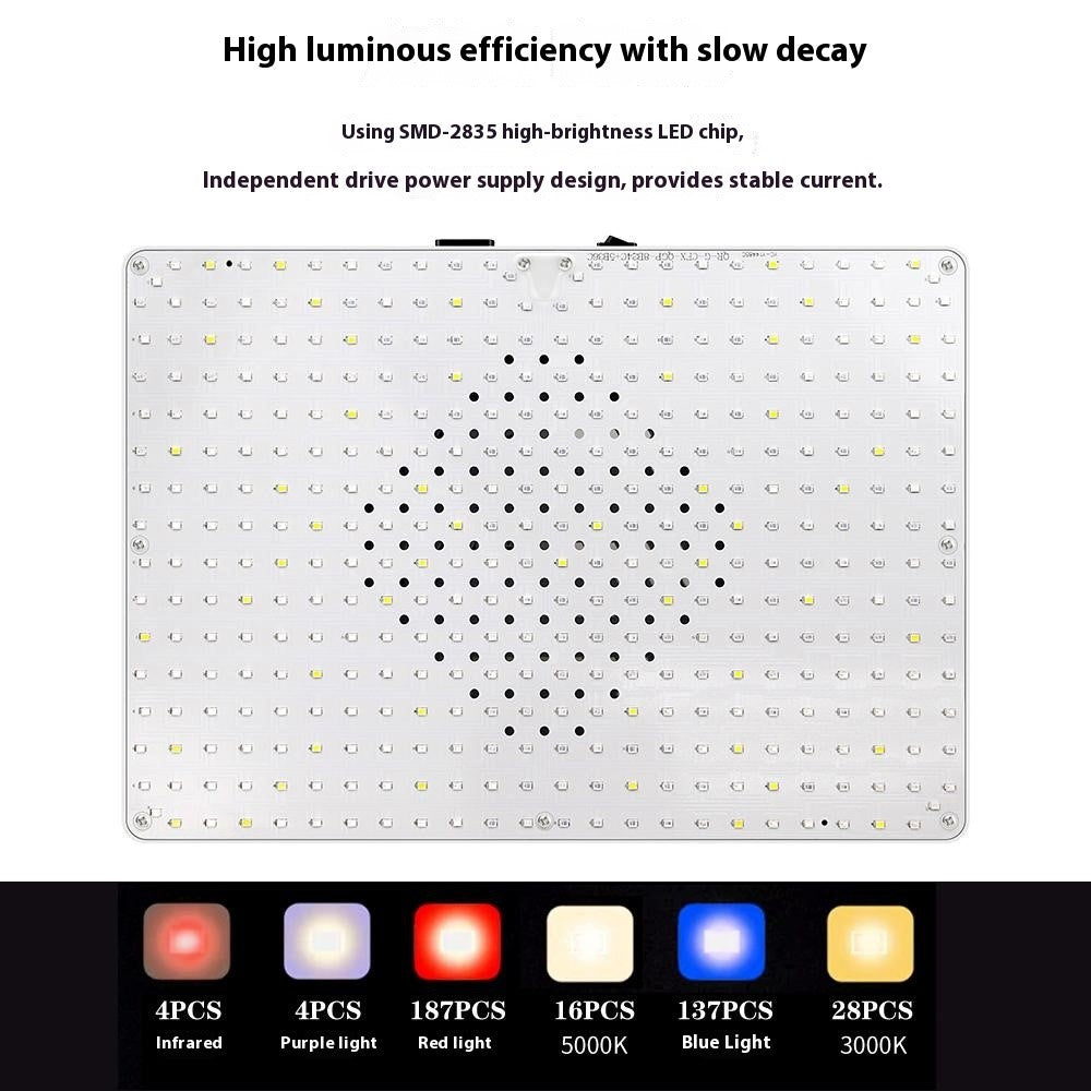 Växtlampa rektangulär – fullspektrum LED för skrivbord, EU-plugg