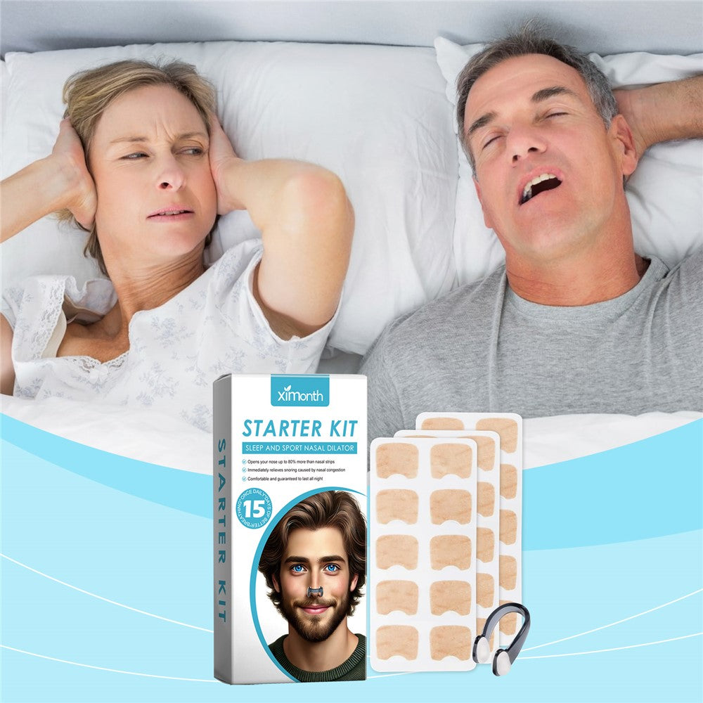 Snarkningskit – näsplåster och klämma för friare andning