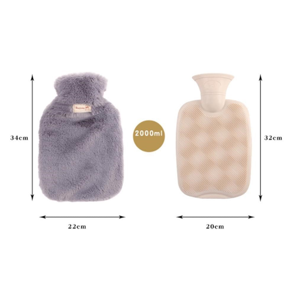Värmeflaska – 2000ml tjock modell med fluffig yta