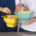 Silikonskål för popcorn – vikbar mikrovågsmodell med lock