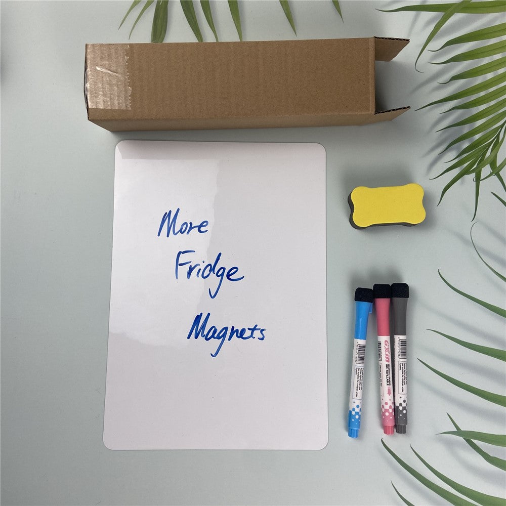 Whiteboard – magnetisk PET-tavla för kylskåp, med pennor