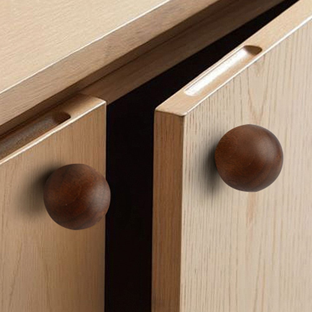 Knopp – 6564 rund trähållare 30mm enkelhåls för garderob & byrå