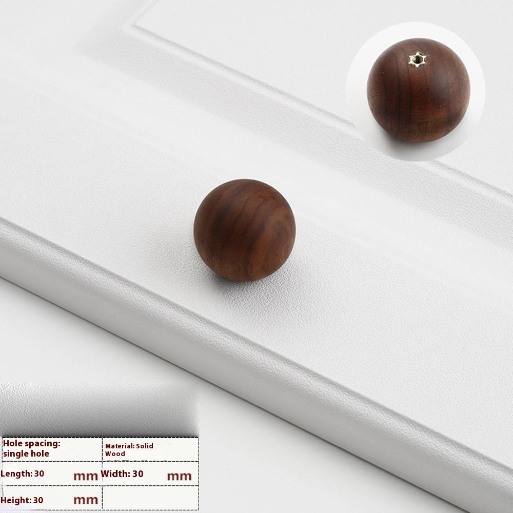 Knopp – 6564 rund trähållare 30mm enkelhåls för garderob & byrå