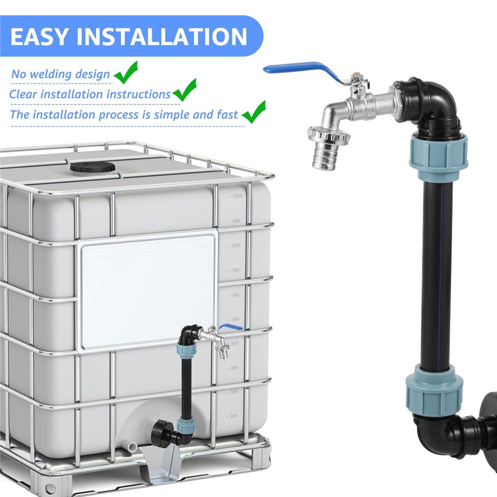 IBC-tankadapter – PE-rörset med 3/4” vattenkran