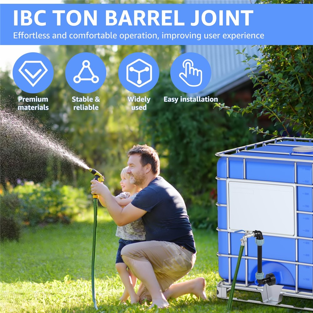 IBC-tankadapter – PE-rörset med 3/4” vattenkran