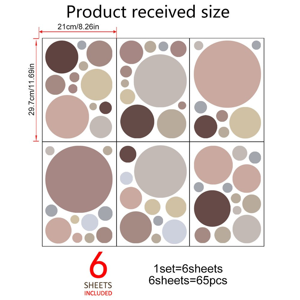 Väggdekor – 6-pack prickiga PVC-väggstickers