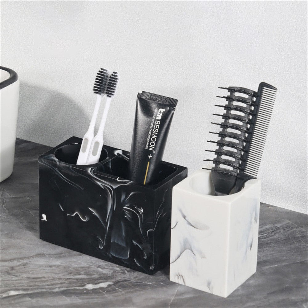 Resin-organizer – multifunktionell tandborsthållare och kammfack