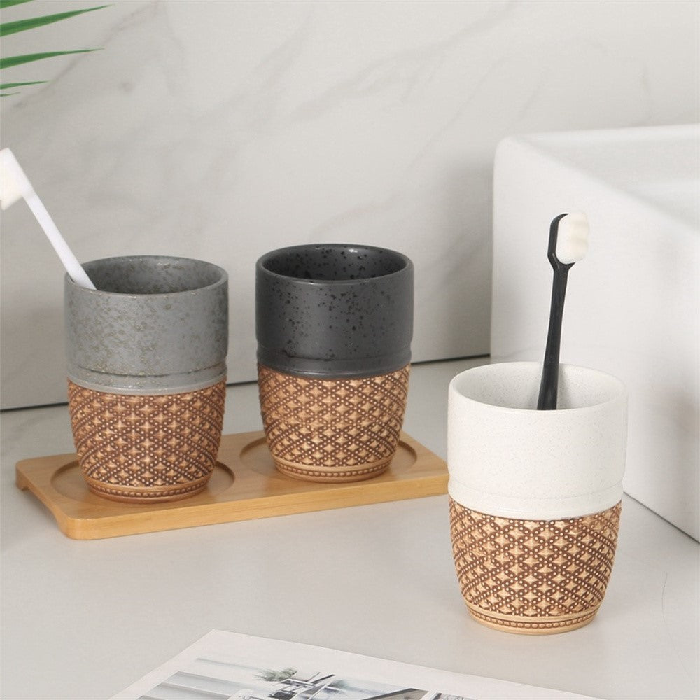 Mugg – präglad keramisk tandborstmugg 300 ml