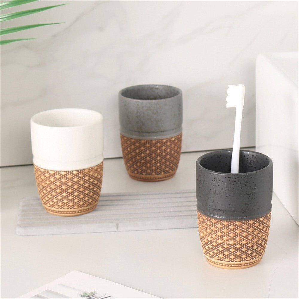 Mugg – präglad keramisk tandborstmugg 300 ml