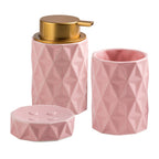 Set – 3-delars keramikset i nordisk stil med pump & tvålfat