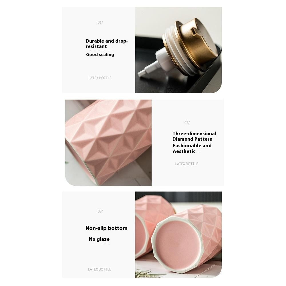 Set – 3-delars keramikset i nordisk stil med pump & tvålfat