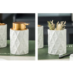 Set – 3-delars keramikset i nordisk stil med pump & tvålfat