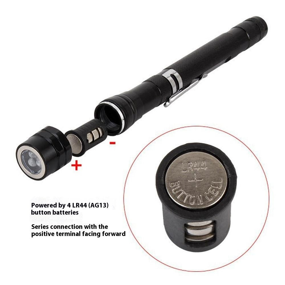 Ficklampa – 3 LED teleskopisk med magnet & böjbar arm