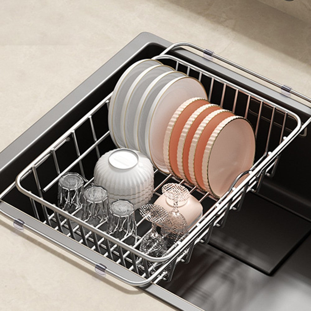 Justerbar diskställning 30–42 cm – rostfritt torkställ