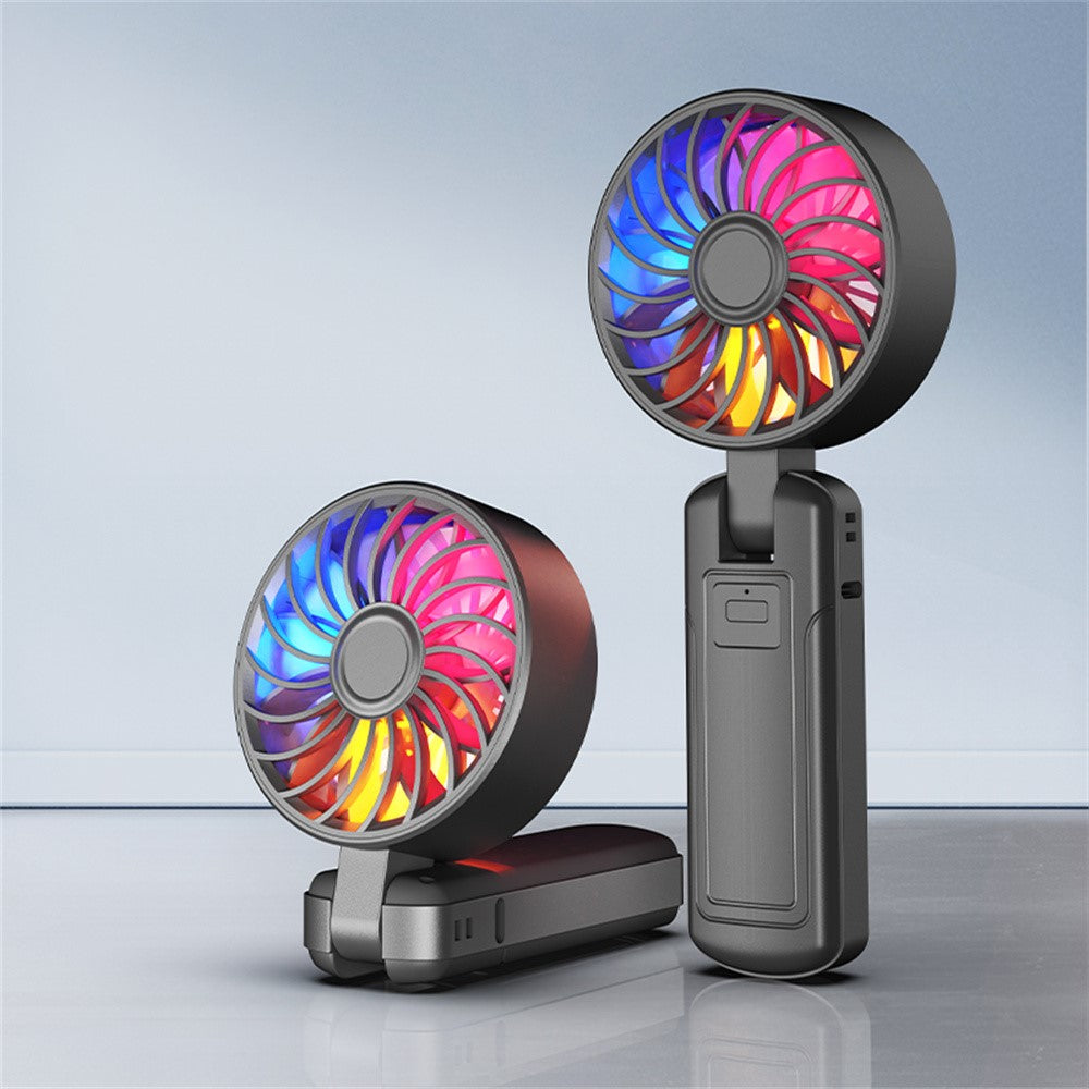 Handhållen fläkt – RGB-ljus och steglös hastighet