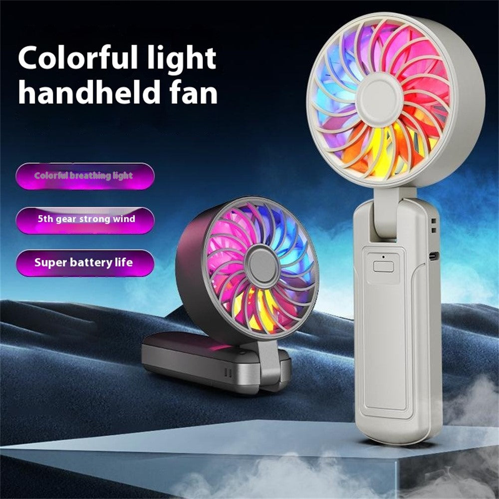 Handhållen fläkt – RGB-ljus och steglös hastighet