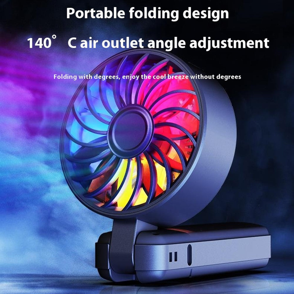 Handhållen fläkt – RGB-ljus och steglös hastighet