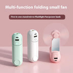 Handfläkt – F11 multifunktionell med powerbank och spegel