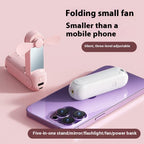 Handfläkt – F11 multifunktionell med powerbank och spegel