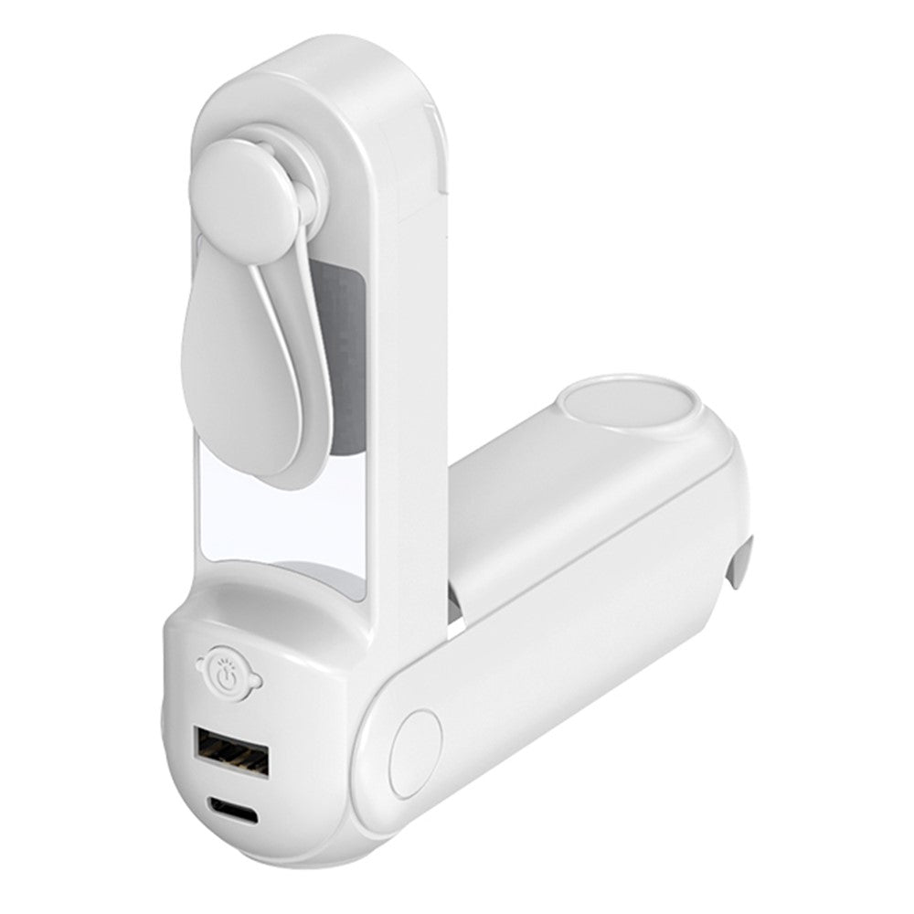Handfläkt – F11 multifunktionell med powerbank och spegel