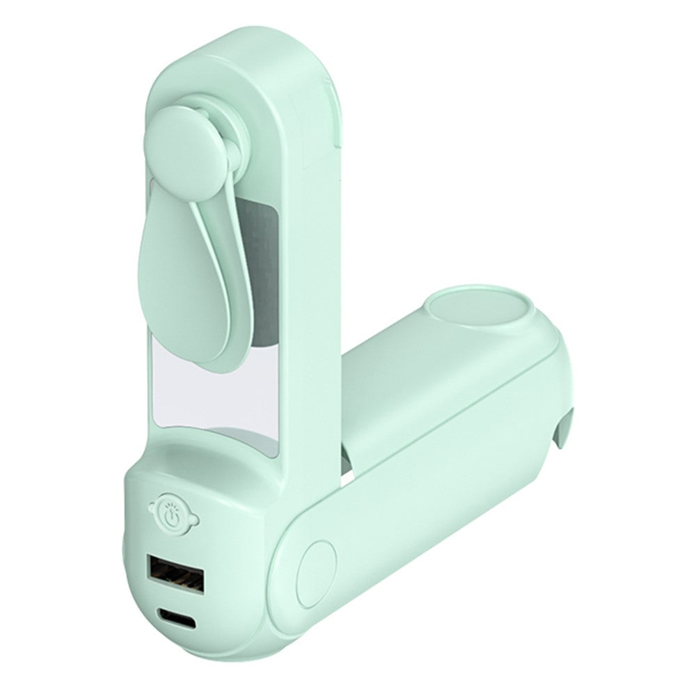 Handfläkt – F11 multifunktionell med powerbank och spegel