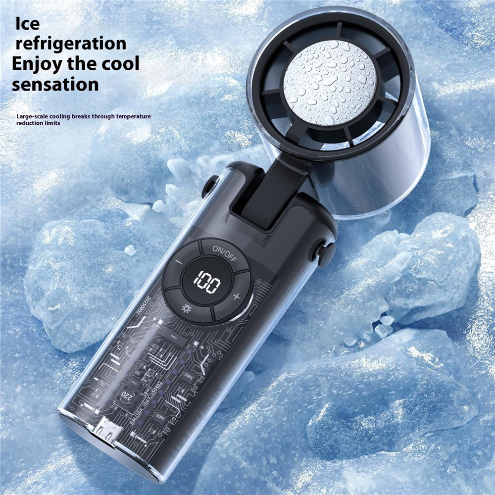 Vikbar Handfläkt med Semiconductor-Kylning och Ficklampa