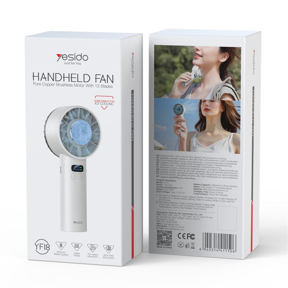 Handhållen fläkt med halvledarkylning och LCD-display – 100 hastigheter