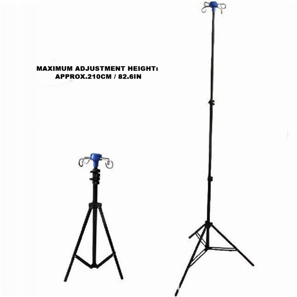 Utrustning IV-ställning – hopfällbar aluminium med 4 krokar
