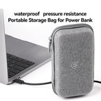 Hård väska för powerbank och kablar – EVA-skal med dragkedja