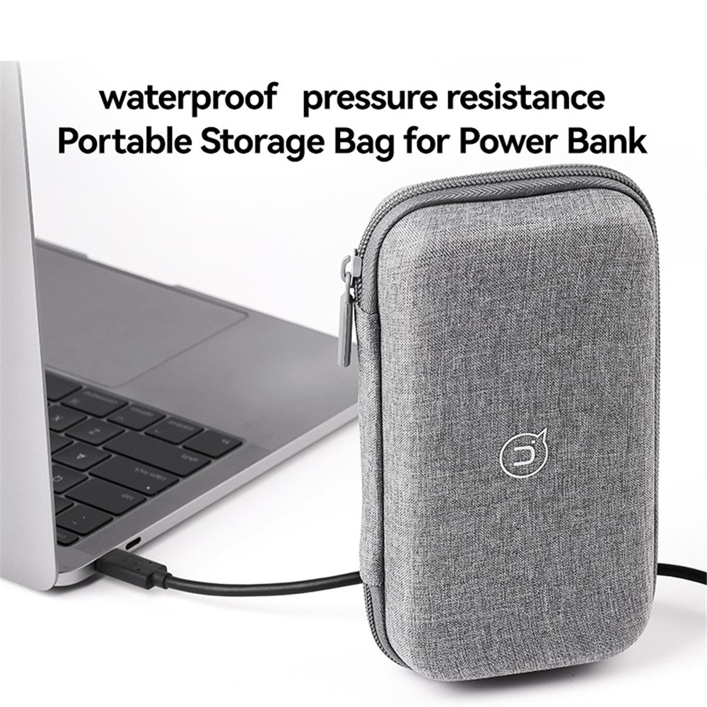 Hård väska för powerbank och kablar – EVA-skal med dragkedja