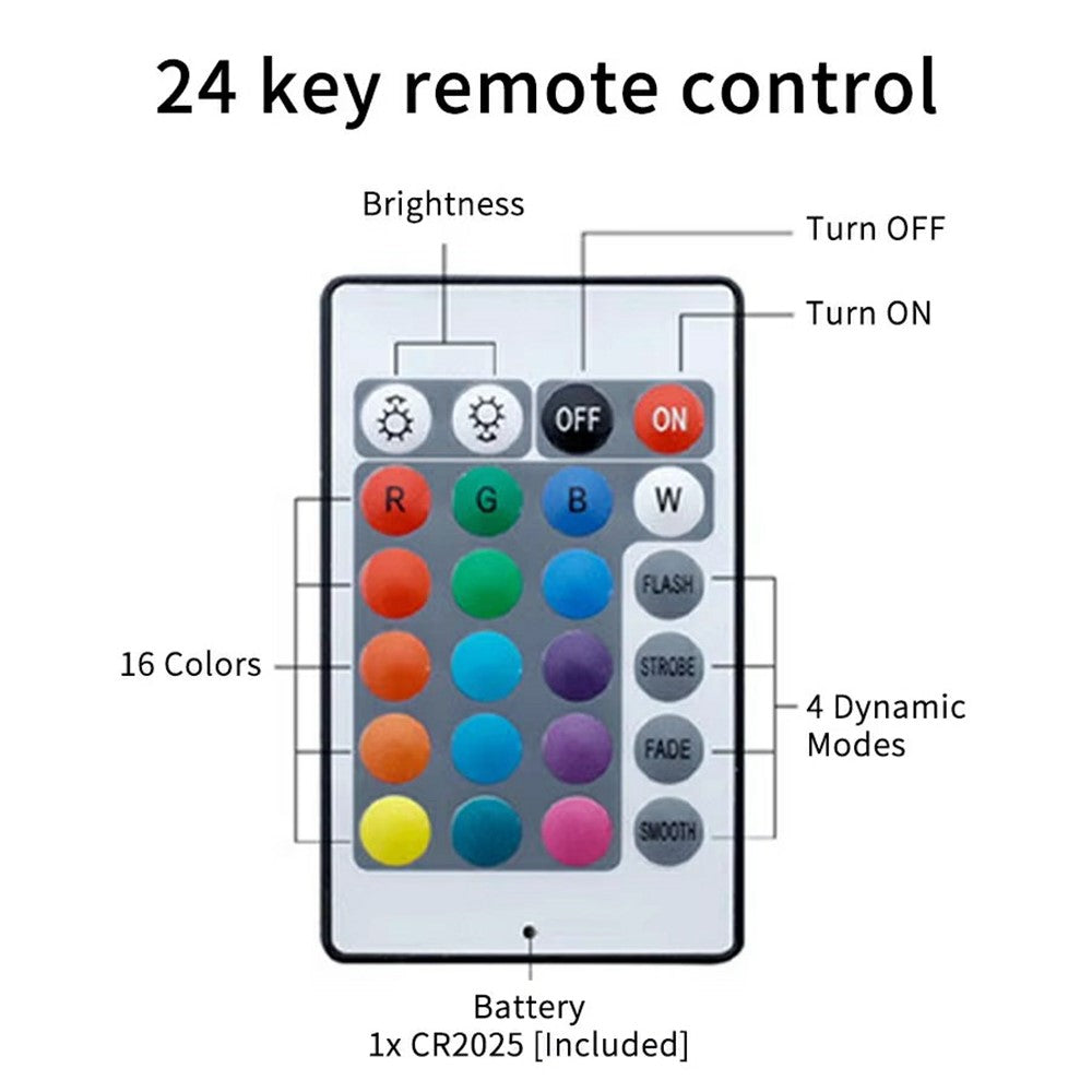 Vattentät RGB LED-Belysning med Fjärrkontroll (2-pack)