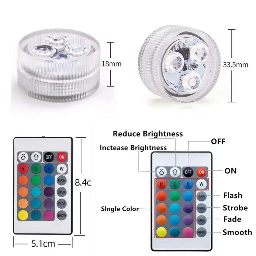 Vattentät RGB LED-Belysning med Fjärrkontroll (2-pack)