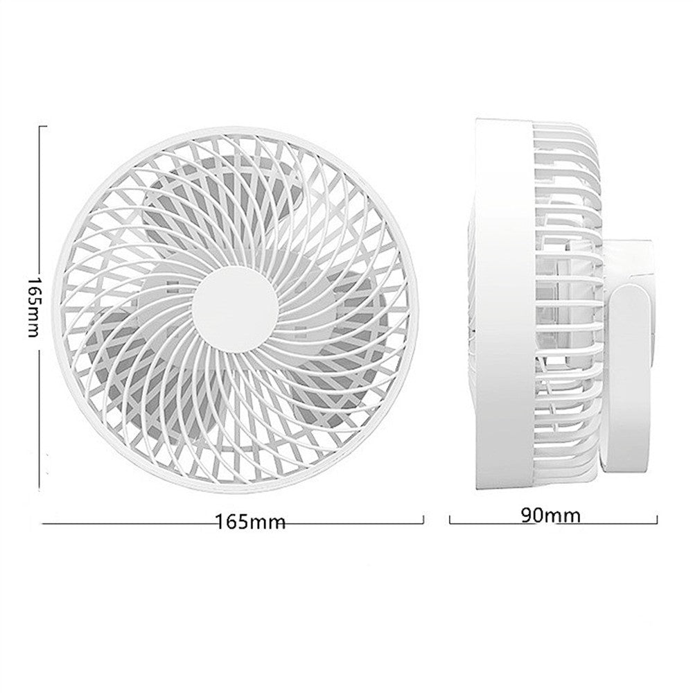 Fläkt – 3 hastigheter, portabel, USB-laddning
