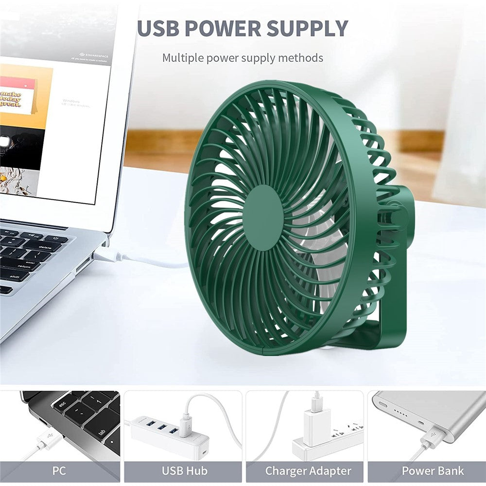 Fläkt – 3 hastigheter, portabel, USB-laddning