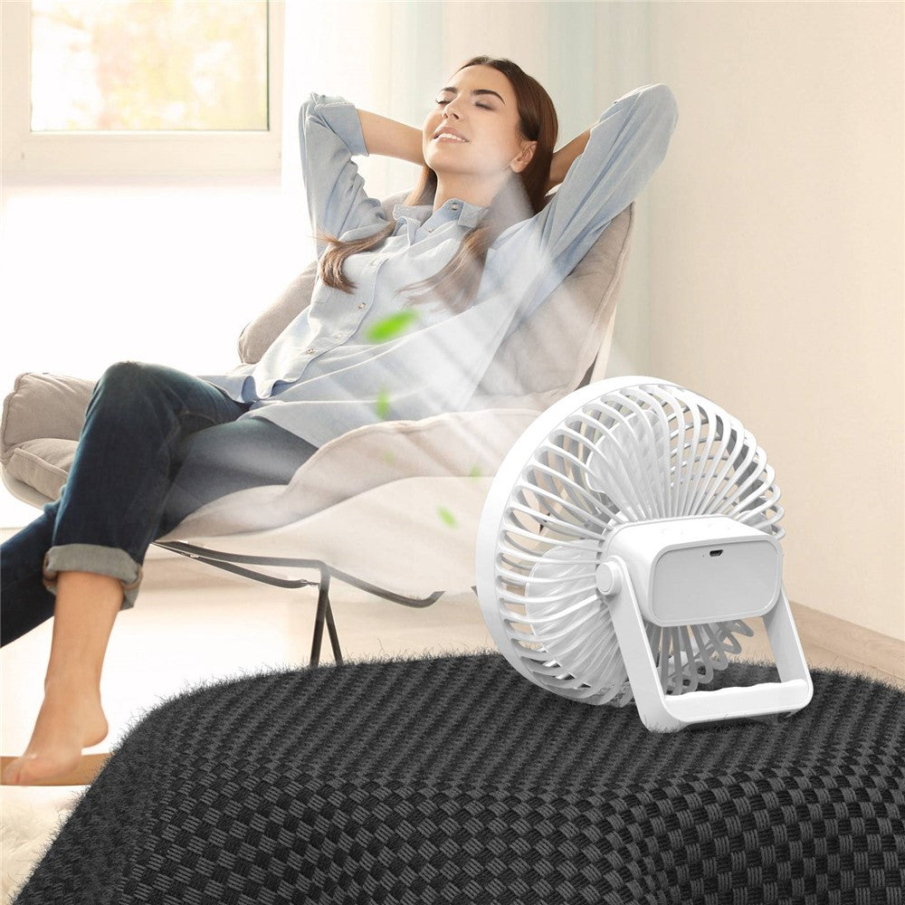 Fläkt – 3 hastigheter, portabel, USB-laddning