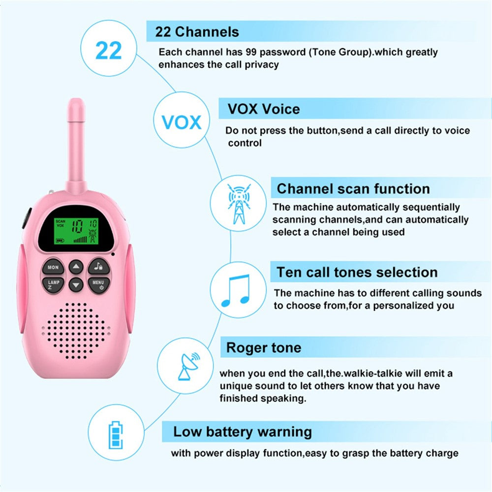 Walkie-talkie – 2-pack DJ100 miniradio 3 km räckvidd