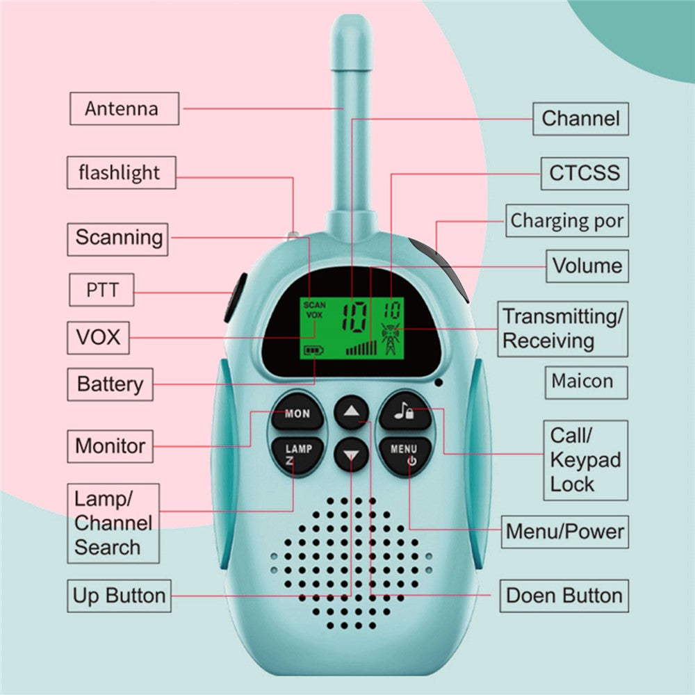 Walkie-talkie – 2-pack DJ100 miniradio 3 km räckvidd