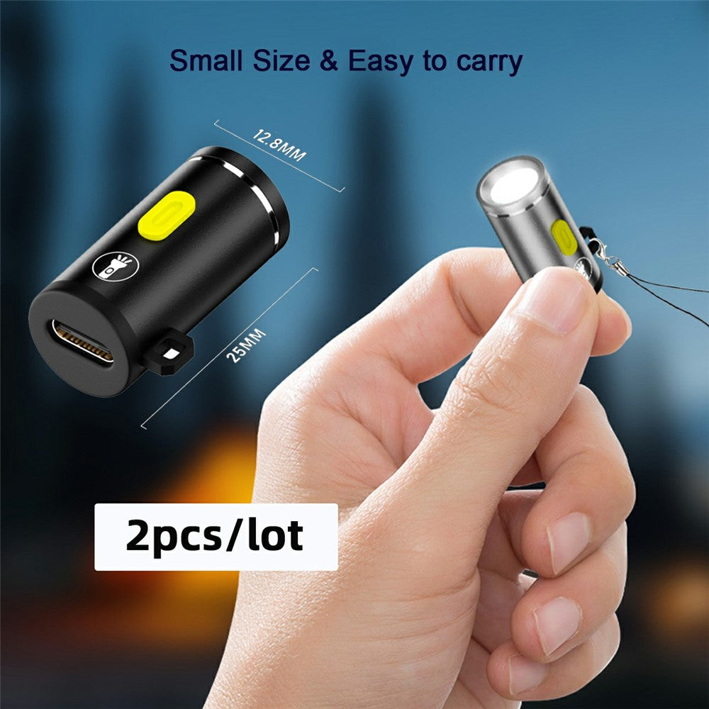 Mini ficklampor 210 lumen – USB-C uppladdningsbara 2-pack
