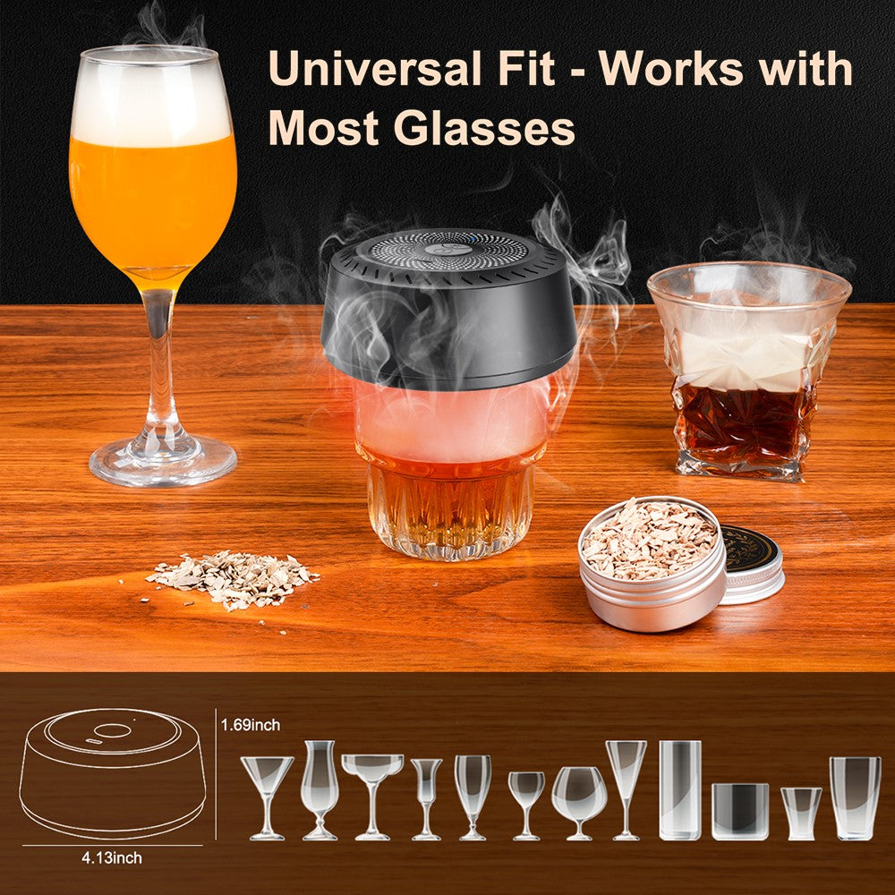 Elektrisk Cocktail Smoke Infuser med 6 Träsmaker och Typ-C Laddning