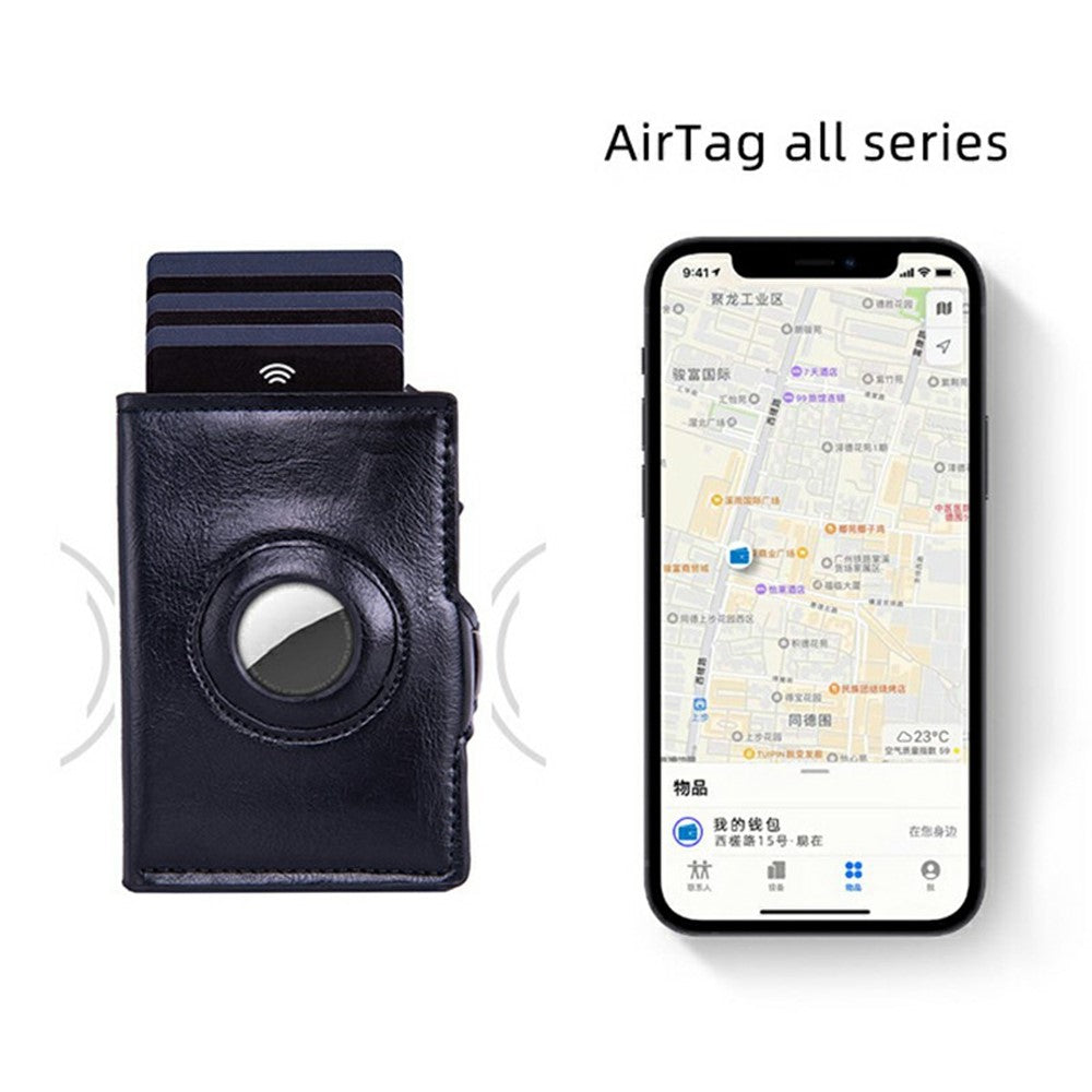 RFID-plånbok – i läder med AirTag-skydd