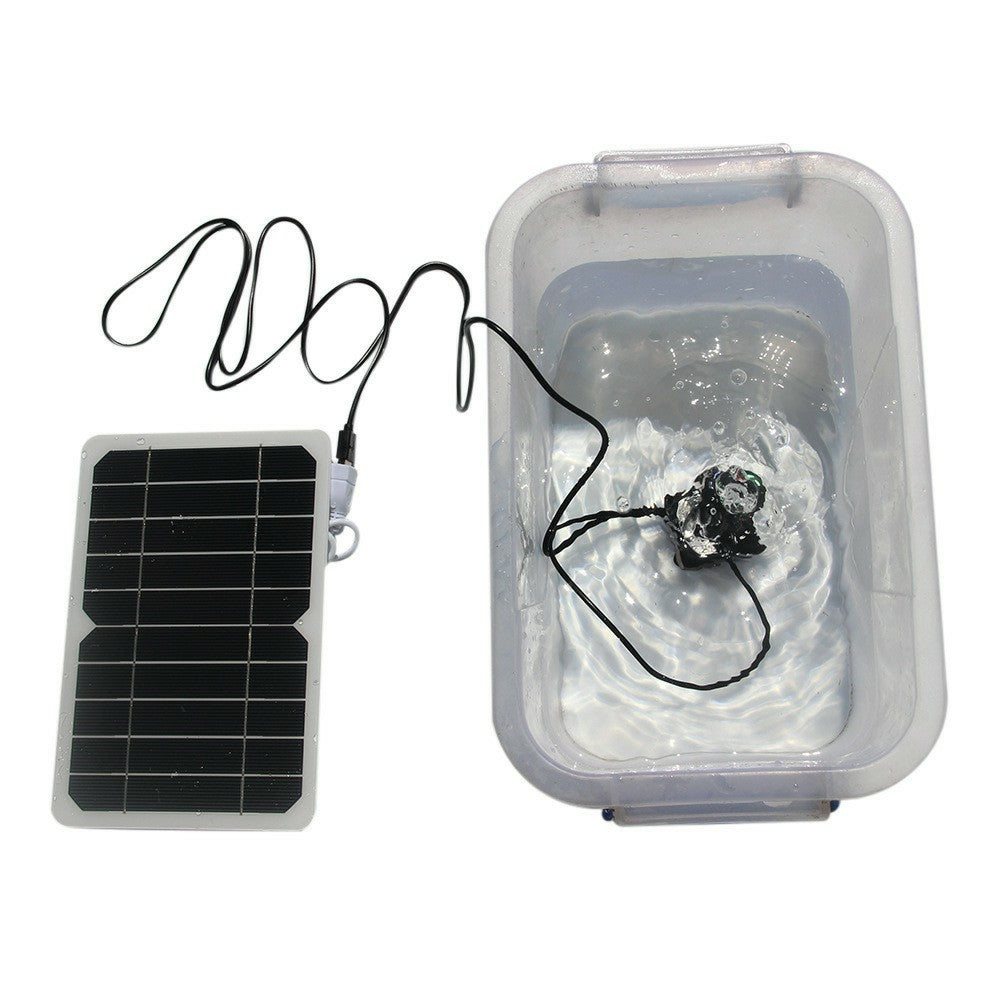 Solpanel – 5W USB med pump & LED för damm/fontän