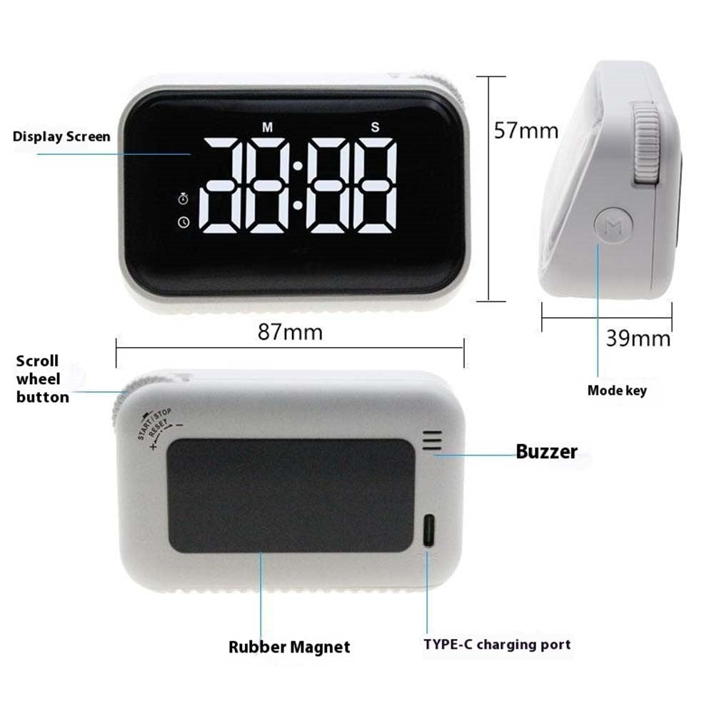 Klocka – 370 stor skärm, timer & alarm