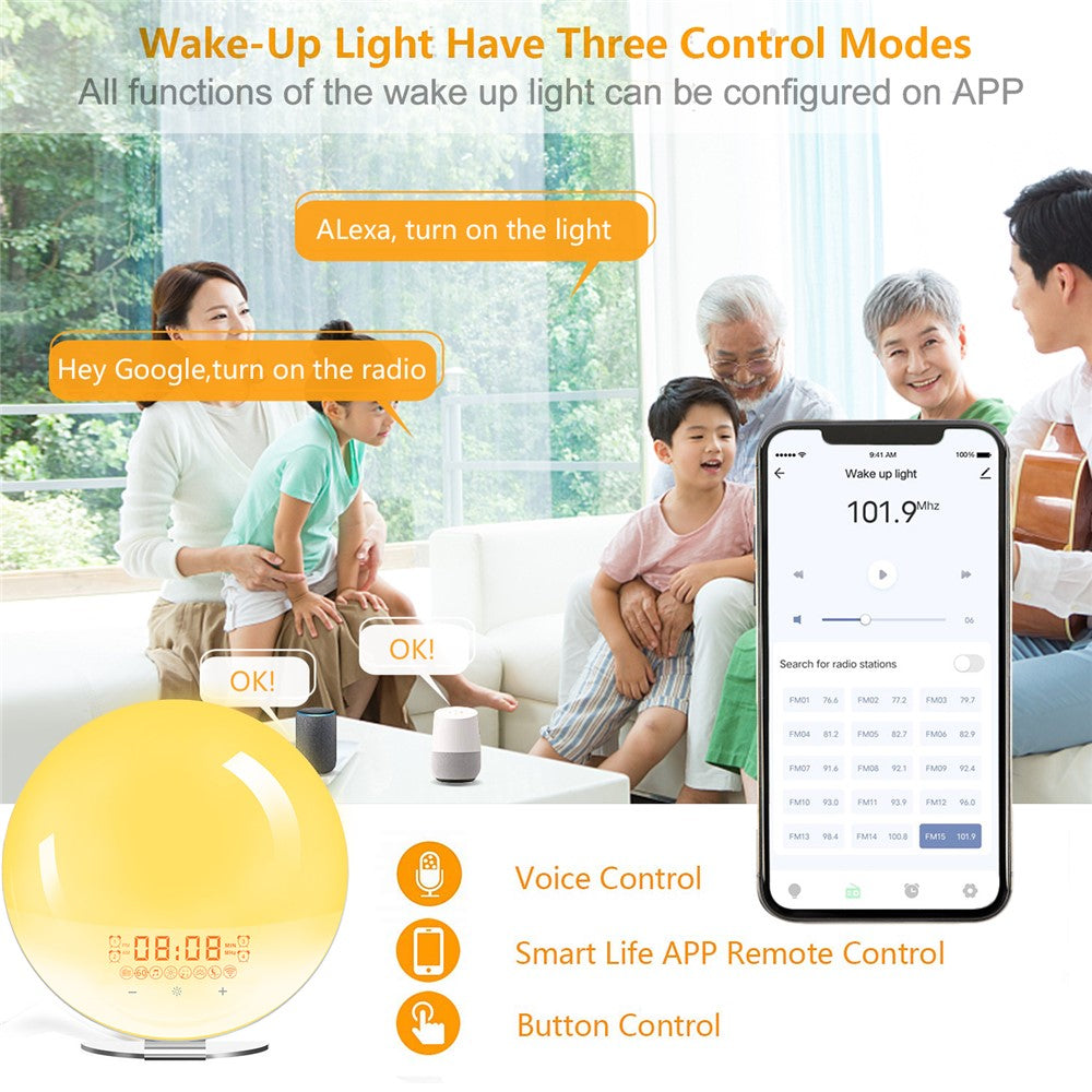 Smart wake-up-lampa – soluppgångssimulering med WiFi och radio