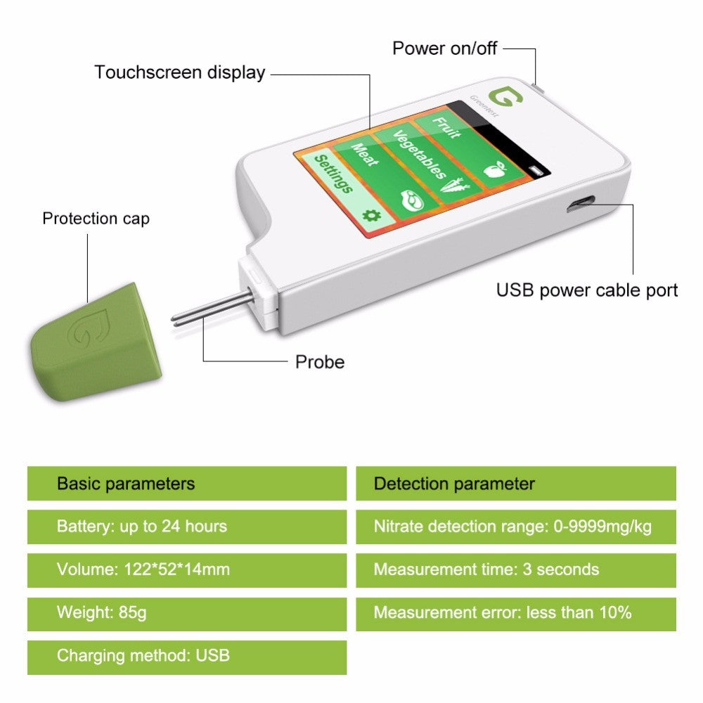GREENTEST 2 – digital nitrattestare för frukt, grönsaker och kött