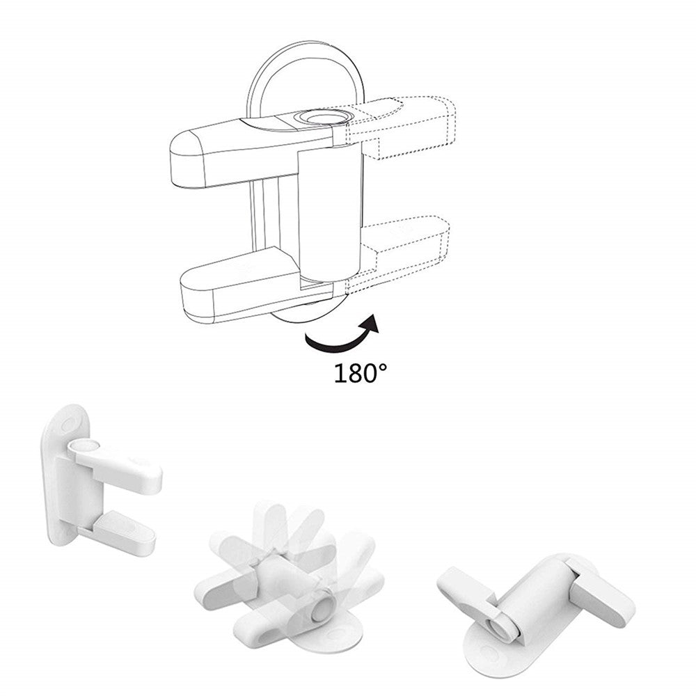 Dörrlås – 2-pack barnsäkra handtag med klisterfäste