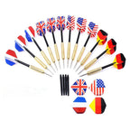 Dart – 12-pack mässingspilar 18g med flaggmotiv