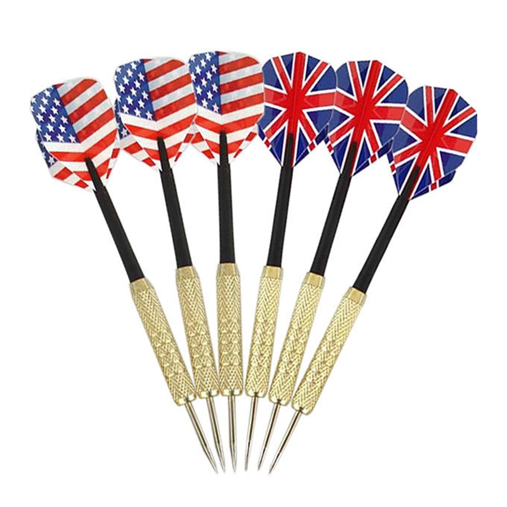 Dart – 12-pack mässingspilar 18g med flaggmotiv