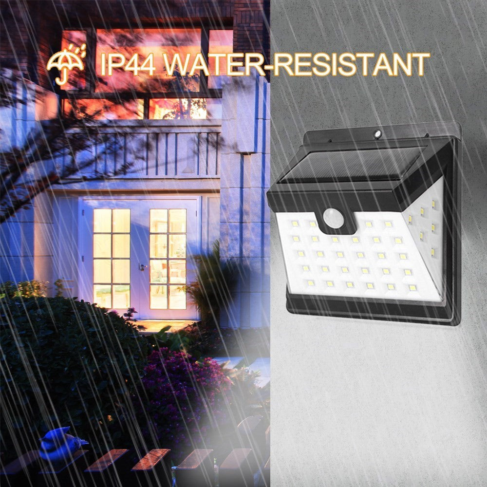 Solcellslampa – 40 LED med rörelsesensor, väggmonterad