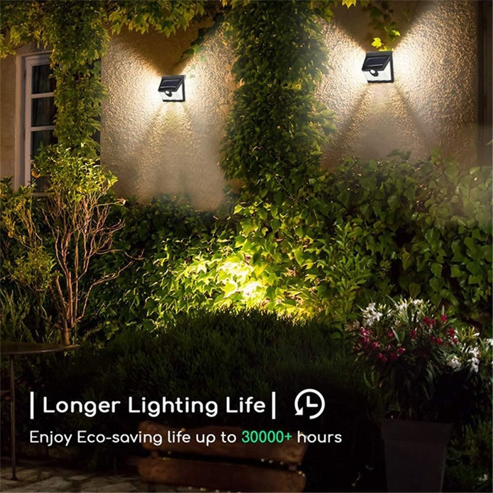 Solcellslampa – 40 LED med rörelsesensor, väggmonterad