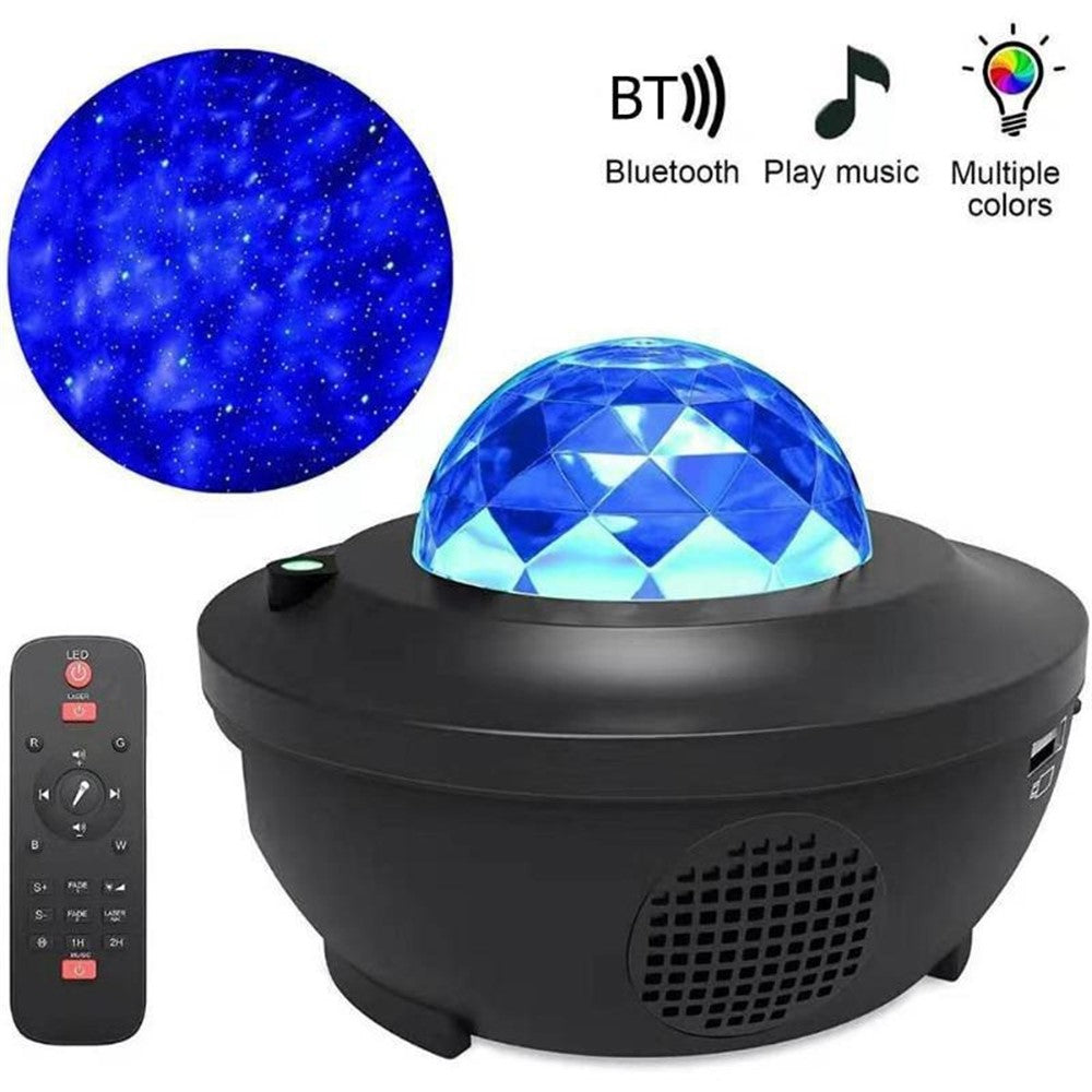 LED-projektorlampa med musik och Bluetooth – stämningsfull nattbelysning